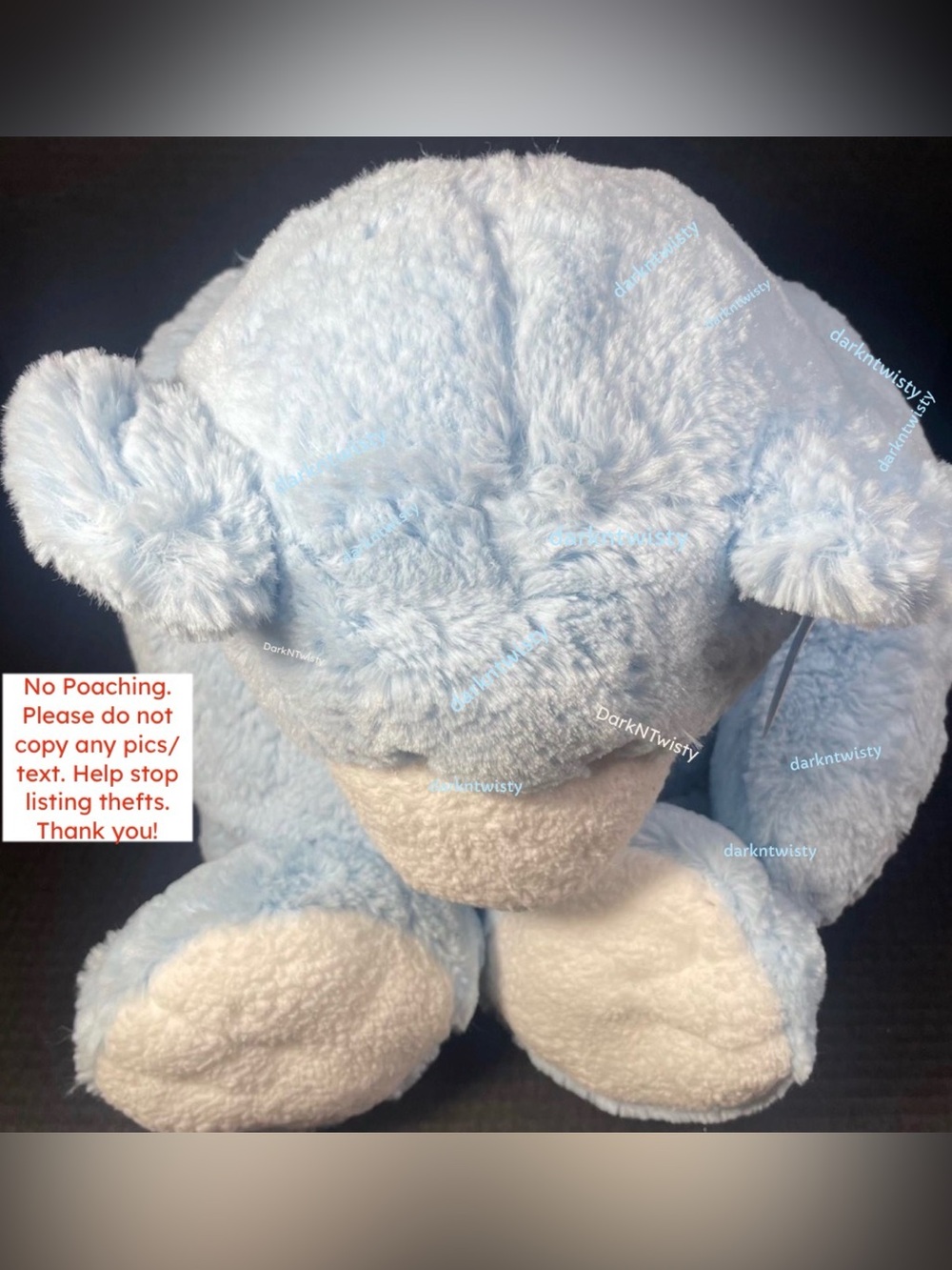 JUMBO RARE VHTF BNWT Mary Meyer Huge Blue Teddy Bear GREAT GIFT - Picture 7 of 8
